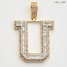 Load image into Gallery viewer, 10KY 1.20CT BAGUETTE DIAMOND INITIAL PENDANT