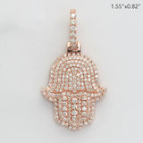 14KR 2.50CTW DIAMOND 3D HAMZA PENDANT