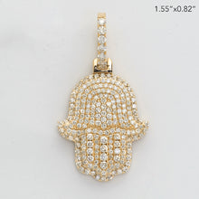 Cargar imagen en el visor de la galería, 14KY 2.50CTW DIAMOND 3D HAMZA PENDANT