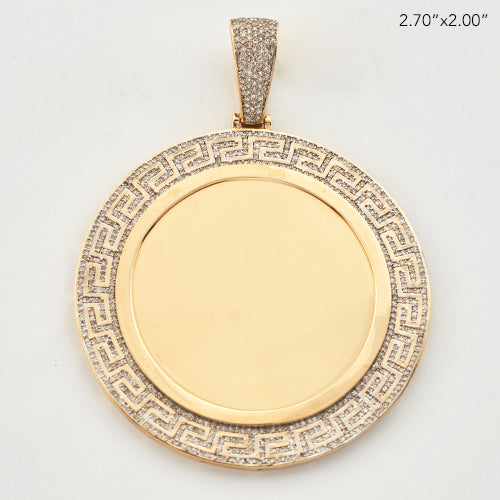 10KY 1.65CTW DIAMOND MEMORY PENDANT - GREEK KEY