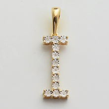 Load image into Gallery viewer, 10KY 0.03CTW ILLUSION SET DIAMOND INITIAL PENDANT