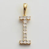 10KY 0.03CTW ILLUSION SET DIAMOND INITIAL PENDANT