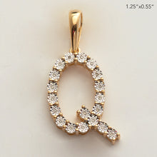 Load image into Gallery viewer, 10KY 0.03CTW ILLUSION SET DIAMOND INITIAL PENDANT