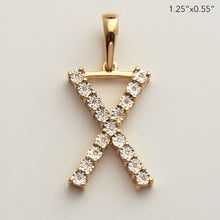 Cargar imagen en el visor de la galería, 10KY 0.03CTW ILLUSION SET DIAMOND INITIAL PENDANT