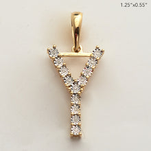 Load image into Gallery viewer, 10KY 0.02CTW ILLUSION SET DIAMOND INITIAL PENDANT