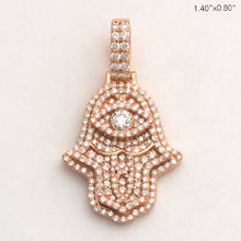 Load image into Gallery viewer, 14KR 1.60CTW DIAMOND 3D HAMZA PENDANT