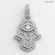 Load image into Gallery viewer, 14KW 1.60CTW DIAMOND 3D HAMZA PENDANT