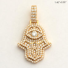 Load image into Gallery viewer, 14KY 1.60CTW DIAMOND 3D HAMZA PENDANT