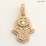 14KY 1.60CTW DIAMOND 3D HAMZA PENDANT