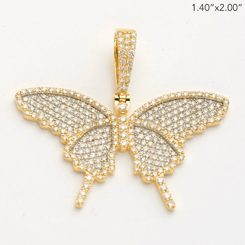 14KY 2.15CTW DIAMOND BUTTERFLY PENDANT