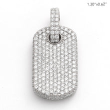 Cargar imagen en el visor de la galería, 14KW 3.00CTW DIAMOND DOGTAG PENDANT WITH SIDE