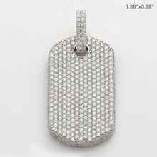 Cargar imagen en el visor de la galería, 14KW 6.75CTW DIAMOND DOGTAG PENDANT WITH SIDE