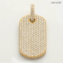 Cargar imagen en el visor de la galería, 14KY 6.75CTW DIAMOND DOGTAG PENDANT WITH SIDE