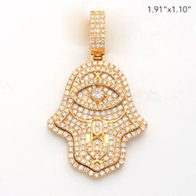 Load image into Gallery viewer, 14KY+W 2.85CTW DIAMOND HAMZA PENDANT