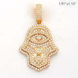 14KY+W 2.85CTW DIAMOND HAMZA PENDANT