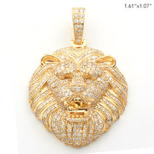 Cargar imagen en el visor de la galería, 10KY 2.00CTW DIAMOND LION HEAD PENDANT