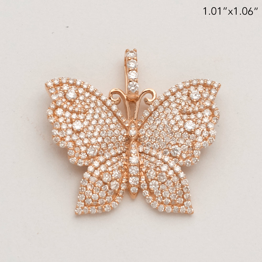 10KR 1.80CTW DIAMOND BUTTERFLY PENDANT