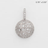 14KW 0.60CTW DIAMOND HALF BASKETBALL PENDANT