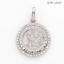 Load image into Gallery viewer, 14KW 0.10CTW DIAMOND ST. CHRISTOPHER MEDALLION