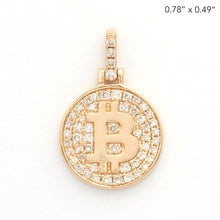 Cargar imagen en el visor de la galería, 14KY 0.30CTW DIAMOND BITCOIN MEDALLION