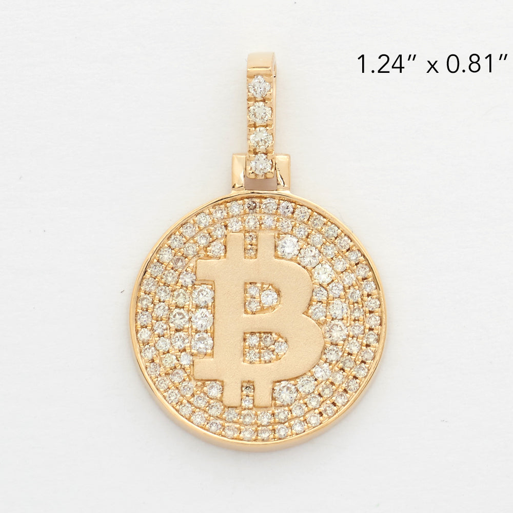 14KY 0.70CTW DIAMOND BITCOIN MEDALLION