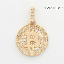 Cargar imagen en el visor de la galería, 14KY 0.70CTW DIAMOND BITCOIN MEDALLION