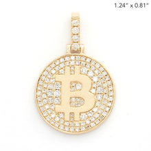 Cargar imagen en el visor de la galería, 14KY 1.15CTW DIAMOND BITCOIN MEDALLION