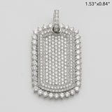 14KW 4.20CTW DIAMOND DOG TAG - BUBBLE BORDER