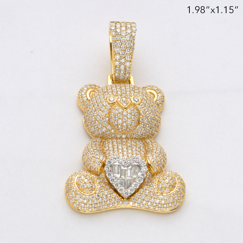 10KY+W 4.50CTW DIAMOND TEDDY BEAR PENDANT