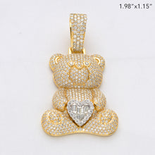 Load image into Gallery viewer, 10KY+W 4.50CTW DIAMOND TEDDY BEAR PENDANT