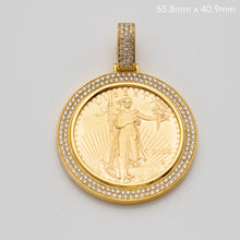 Cargar imagen en el visor de la galería, 14KY 2.25CTW DIAMOND 1OZ LIBERTY COIN PENDANT