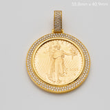 14KY 2.25CTW DIAMOND 1OZ LIBERTY COIN PENDANT