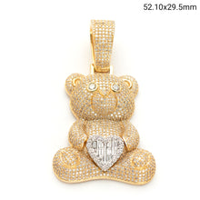 Load image into Gallery viewer, 10KY+W 3.60CTW DIAMOND TEDDY BEAR WITH HEART