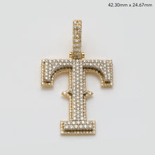 Load image into Gallery viewer, 14KY+W 1.85CTW DIAMOND SPORTS FONT INITIAL PENDANT