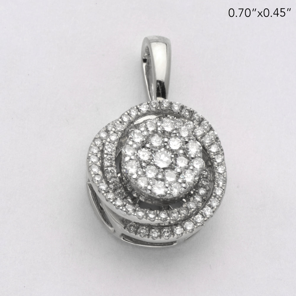 14KW 0.50CTW DIAMOND ROUND CLUSTER LOVE KNOT