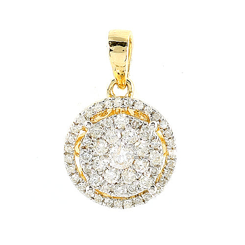 14KY 0.50CTW DIAMOND LUNA CLUSTER PENDANT WITH HAL