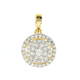 14KY 0.75CTW DIAMOND LUNA CLUSTER PENDANT WITH HAL