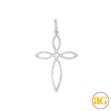 Cargar imagen en el visor de la galería, 14KW 0.25CTW DIAMOND CROSS PENDANT