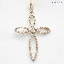 Cargar imagen en el visor de la galería, 14KY 0.25CTW DIAMOND CROSS PENDANT