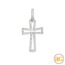 Cargar imagen en el visor de la galería, 14KY 0.15CTW DIAMOND CROSS PENDANT