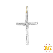 Cargar imagen en el visor de la galería, 14KY 0.20CTW DIAMOND OPEN CROSS PENDANT