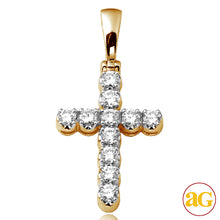 Cargar imagen en el visor de la galería, 14KY 1.65CTW 11-STONE DIAMOND CROSS