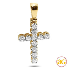 Cargar imagen en el visor de la galería, 14KY 2.25CTW 11-STONE DIAMOND CROSS