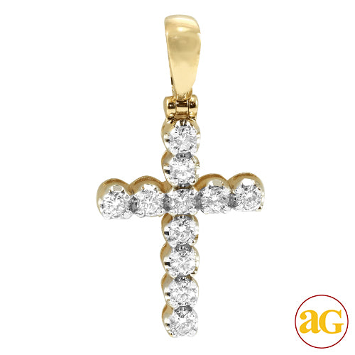 14KY 2.00CTW 11-STONE DIAMOND CROSS