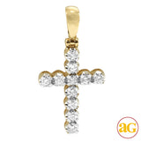 14KY 2.00CTW 11-STONE DIAMOND CROSS