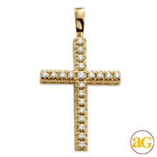 Cargar imagen en el visor de la galería, 14KY 2.00CTW DIAMOND PRONG SET CROSS PENDANT