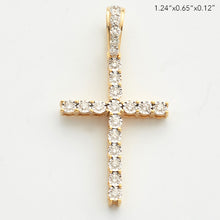 Cargar imagen en el visor de la galería, 10KY 0.25CTW ILLUSION SET DIAMOND SINGLE ROW CROSS