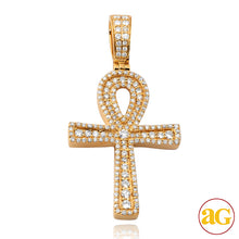 Cargar imagen en el visor de la galería, 10KY 1.10CTW DIAMOND ANKH CROSS PENDANT