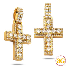 Cargar imagen en el visor de la galería, 14KY 1.55CTW DIAMOND 11-STONE CROSS PENDANT - SQUA