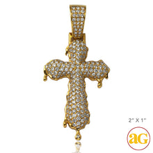 Cargar imagen en el visor de la galería, 10KY 2.50CTW DIAMOND DRIPPING CROSS PENDANT